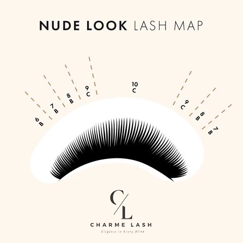 nude look lash map